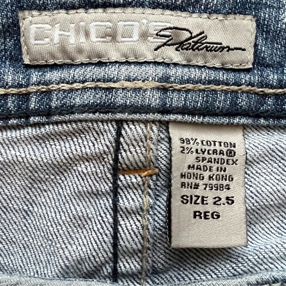 Chico’s Platinum High Rise Bootcut denim jeans straight leg High Rise  size 2.5 - Picture 10 of 14